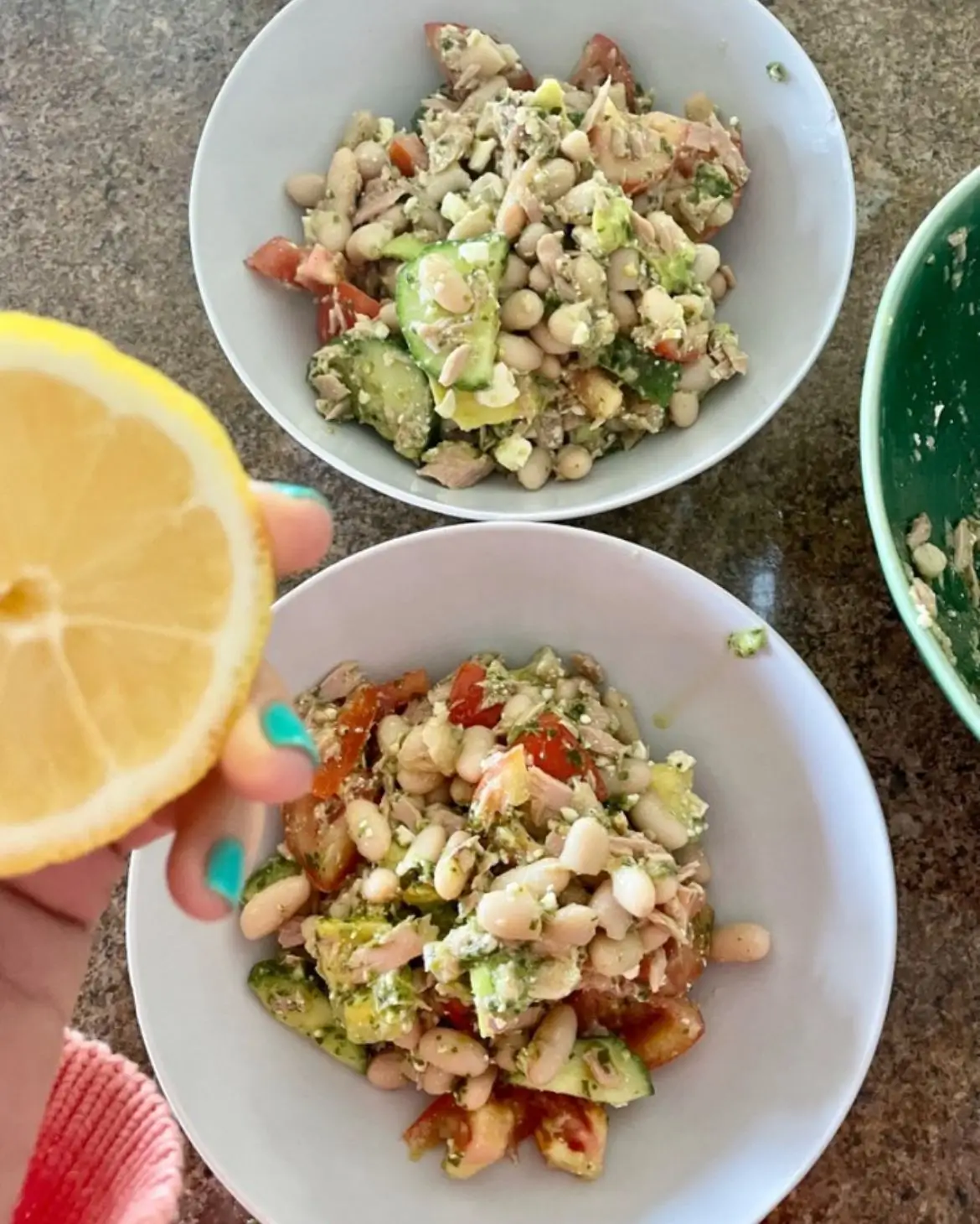 Healthy bean and vegetable salad