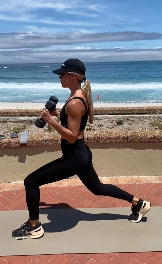 Woman doing strength training workout