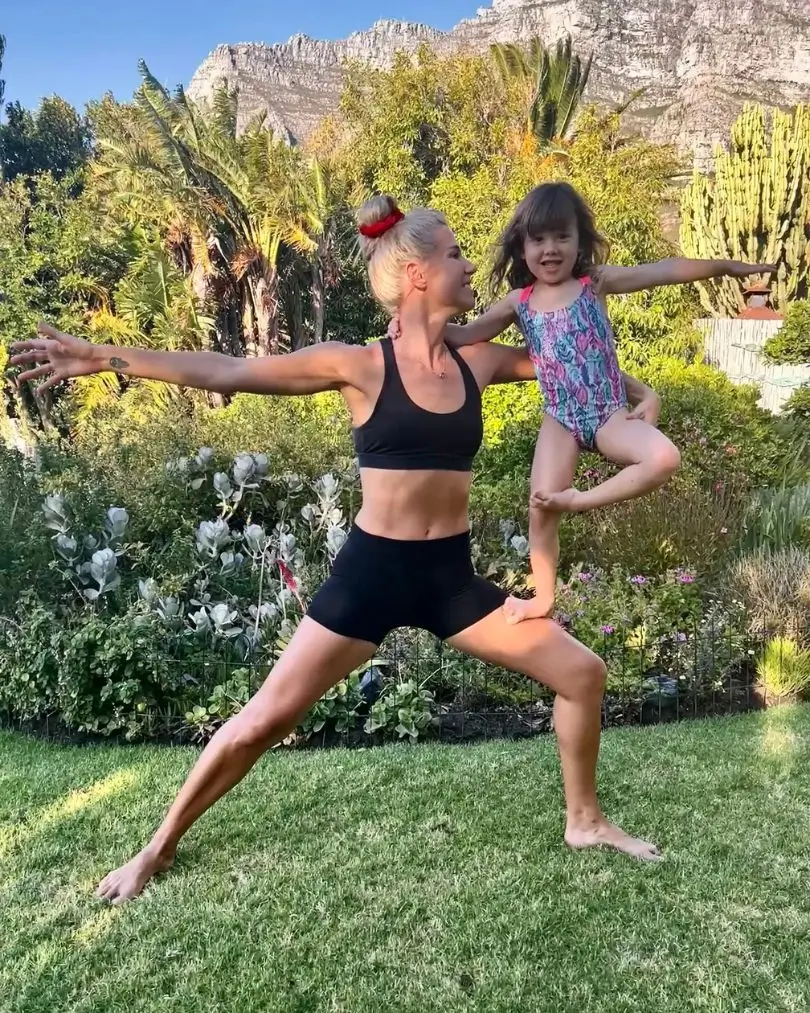 Chloe doing yoga workout